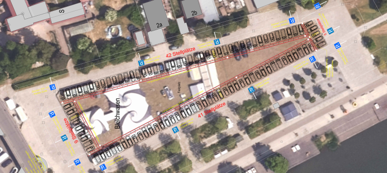Site plan for replacement car park Bleichwasen Site plan of the 97 replacement car parks at Bleichwasen