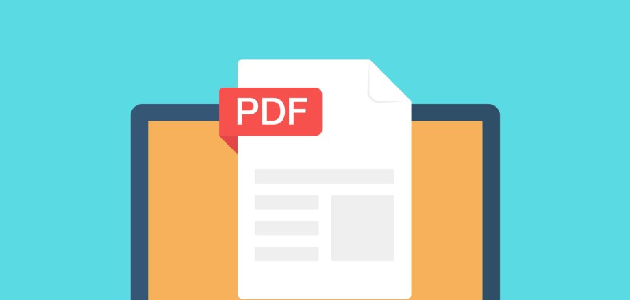 PDF file on the laptop screen. Document download concept. File with PDF designation.
