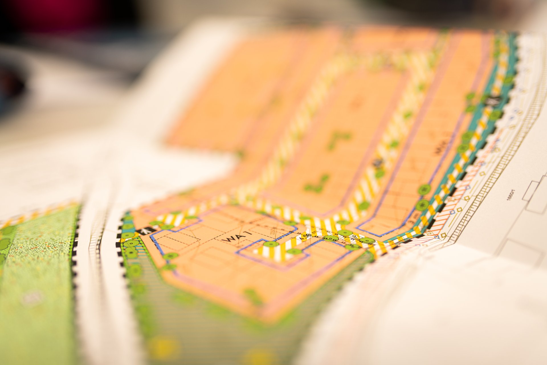 Development plan Close-up view of a development plan.