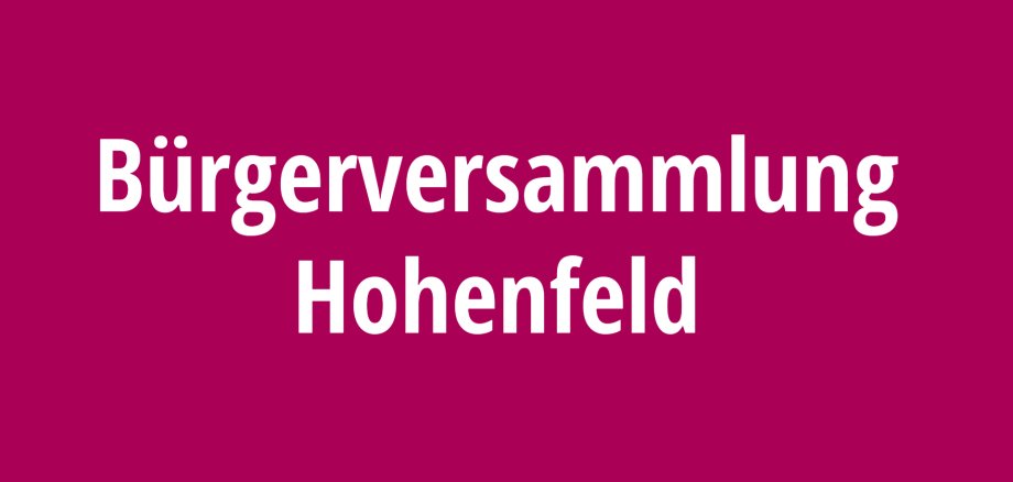 Citizens' meeting Hohenfeld