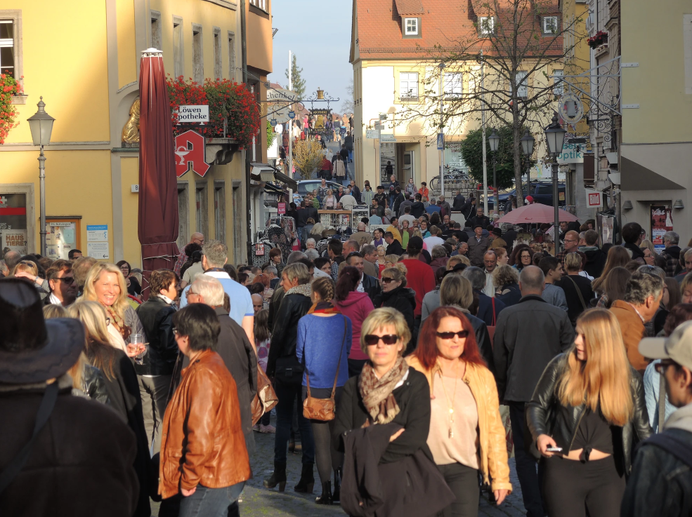 St Martin’s Market Many people visit the Martini Market in Kitzingen town centre.