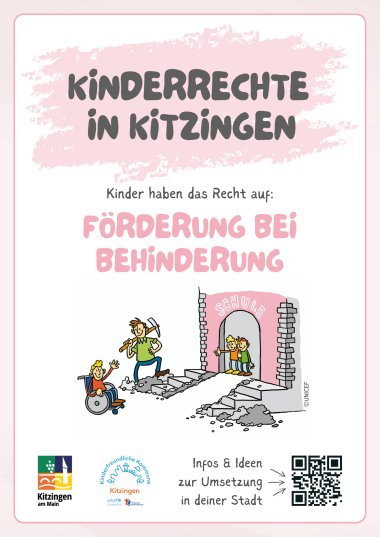 Kinderrechteschild Förderung bei Behinderung