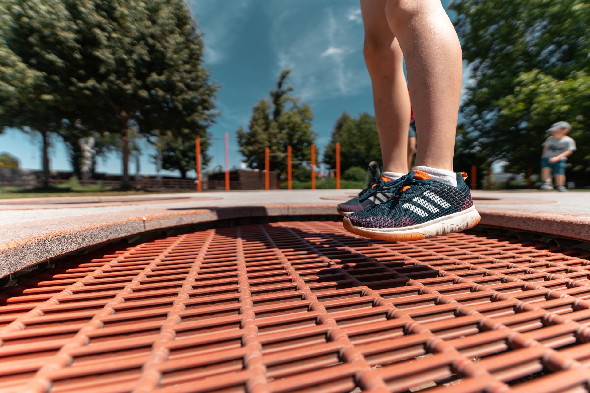 Playground at Bleichwasen Trampoline at the Bleichwasen playground in Kitzingen