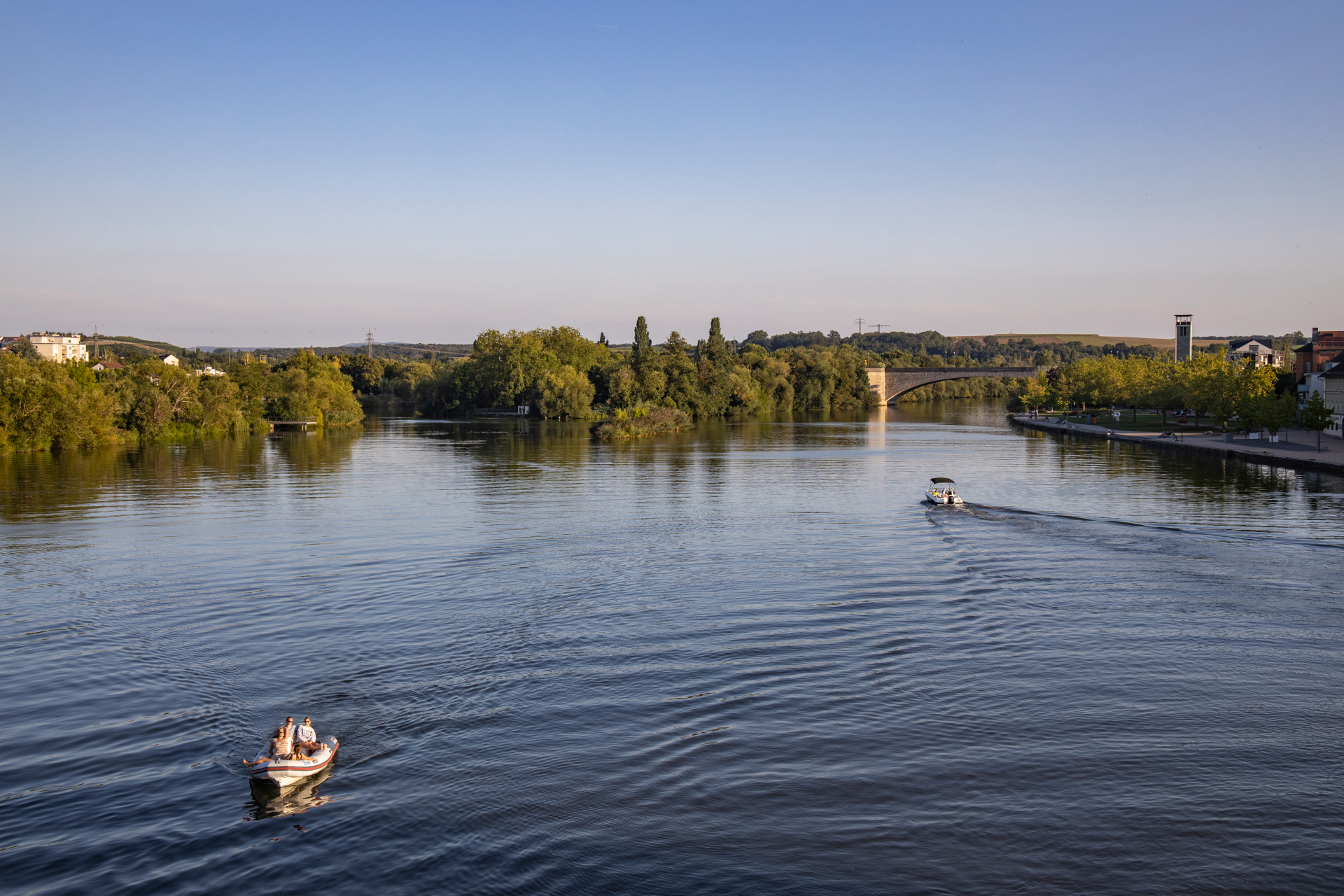 View of the Main from the old Main bridge.
