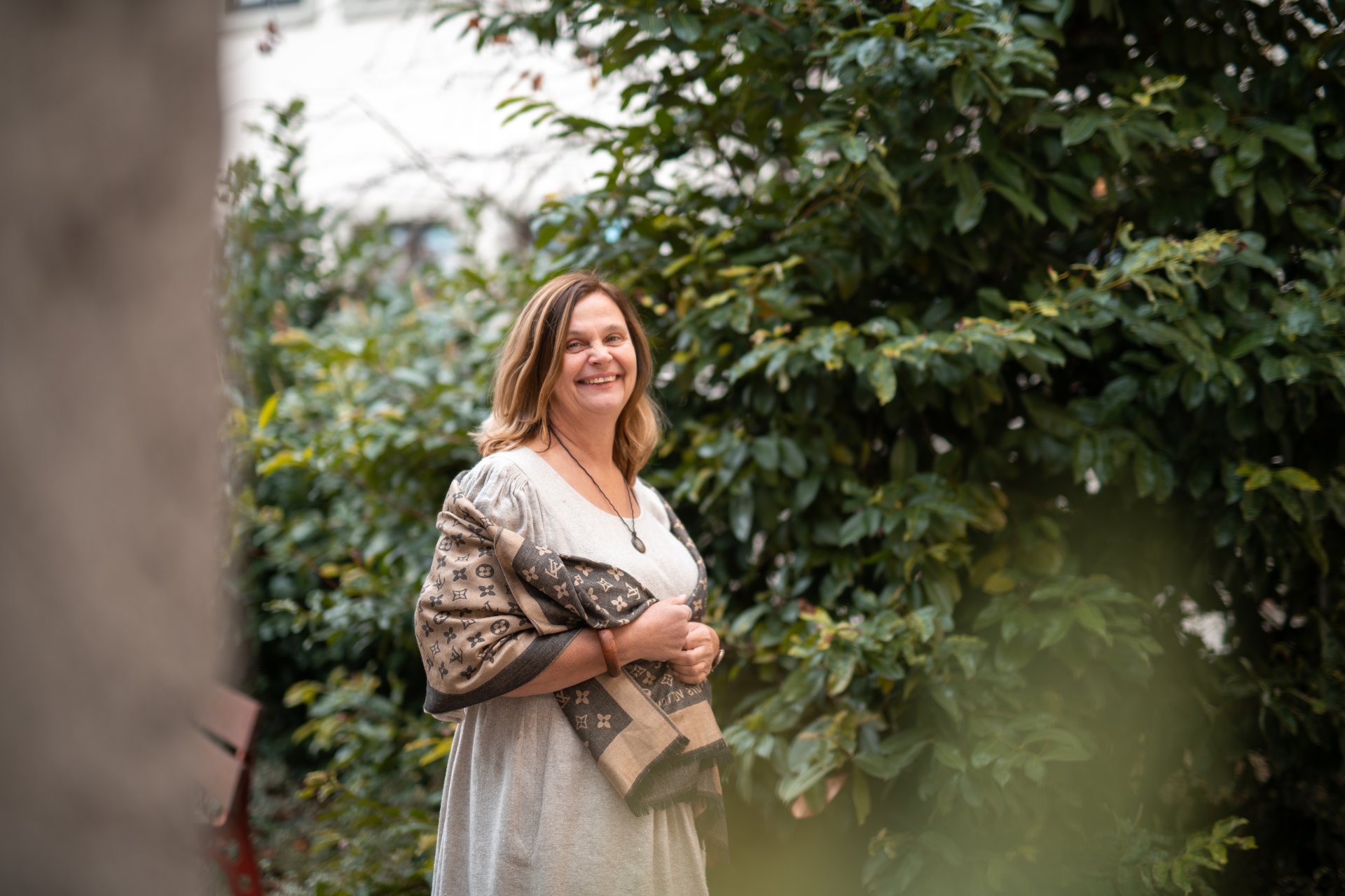 Tour guide smiles into the camera