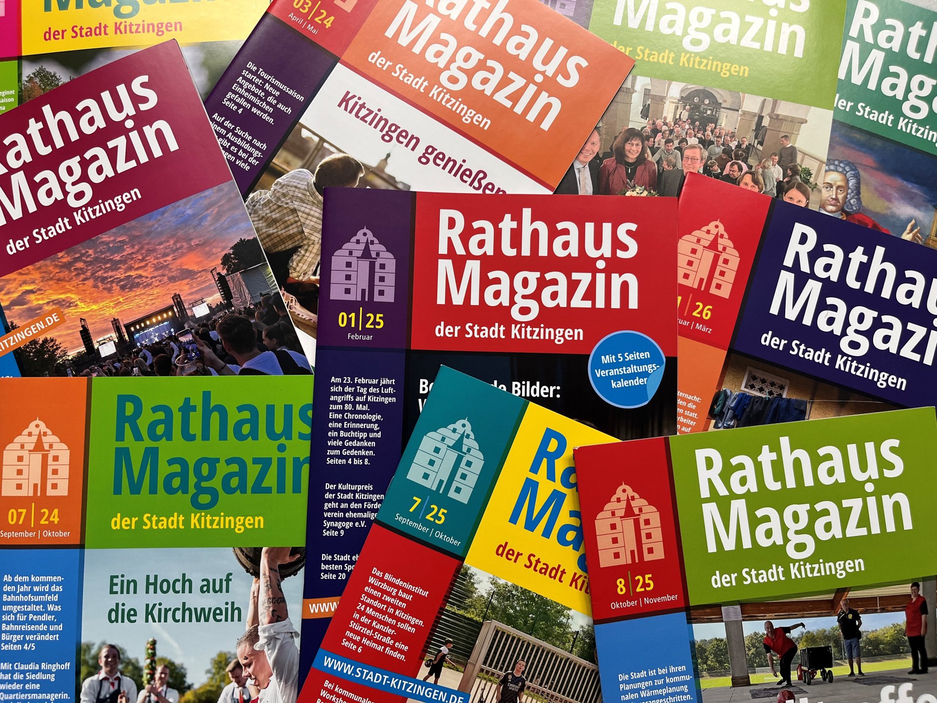 Town hall magazines Several town hall magazines next to each other.