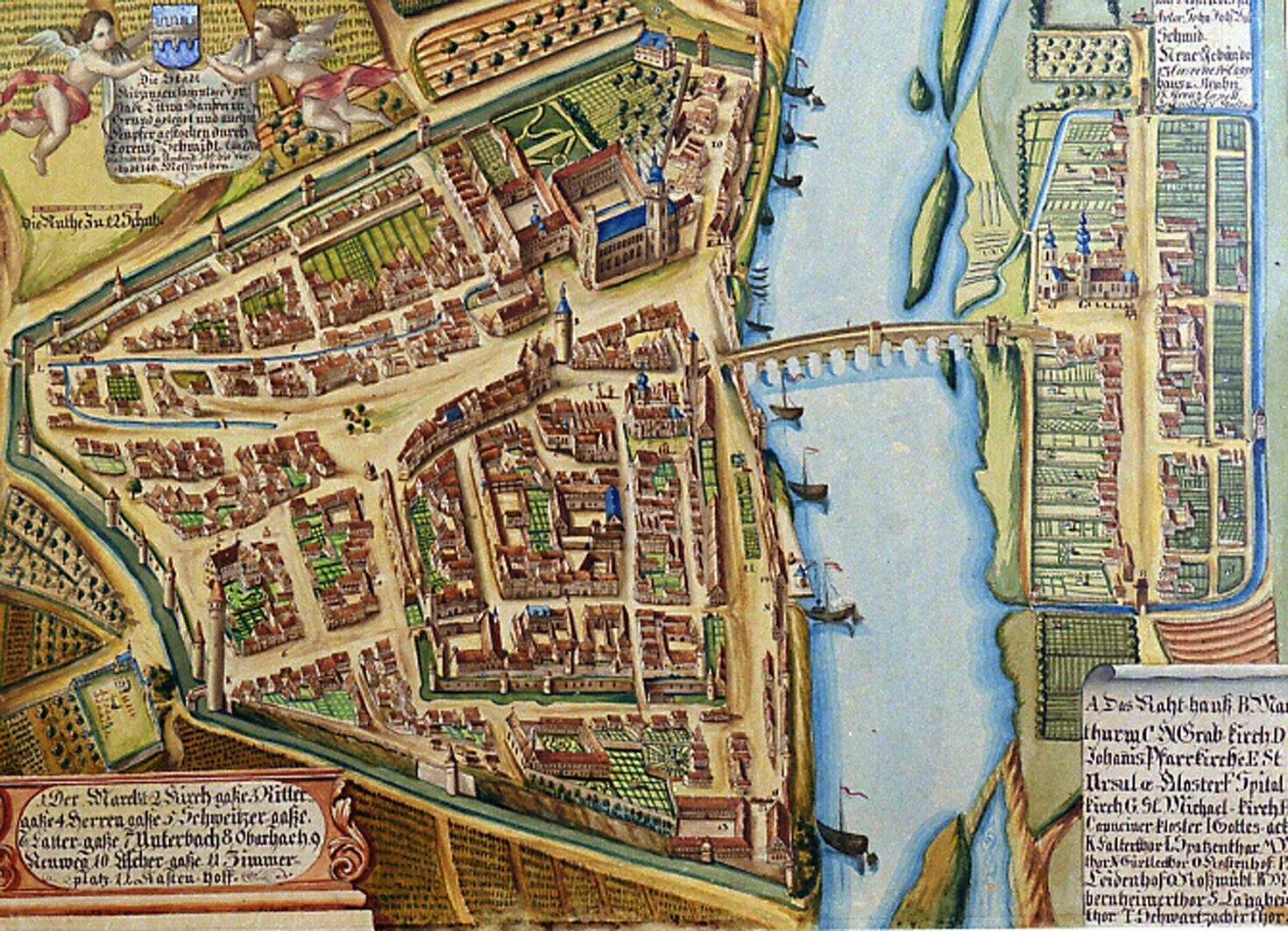 Town view of Kitzingen town centre by Walther Schmidt from 1770.