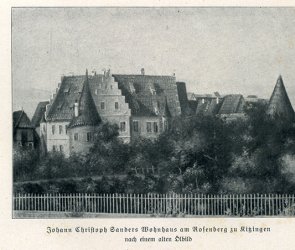 Wohnhaus Sanders am Rosenberg nach einem Ölbild.
