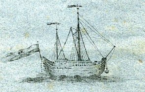 Zeichnung Segelschiff Ludwig I Zeichnung des Handelsschiffes Ludwig I mit dem Olga Pöhlmann nach Rotterdam reiste.
