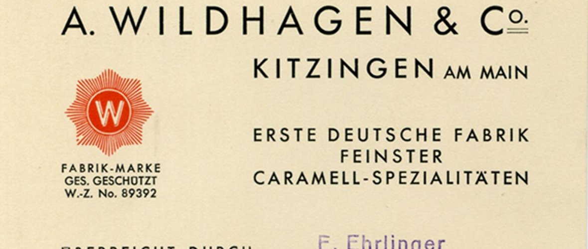 Besuchsanzeige Erste Deutsche Fabrik feinster Caramell-Spezialitäten.